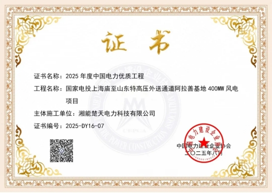 集團董事長陳偉其：戈壁鑄豐碑，匠心拓新天——寫在阿拉善風電項目榮膺“中國電力優質工程”之際